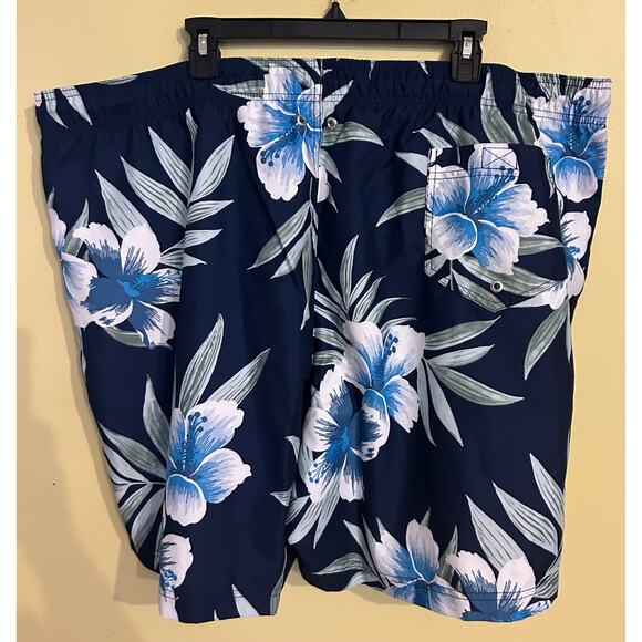 Mens Lands End navy blue/green swimming trunks size 2x - Picture 3 of 3